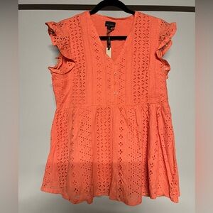 NWT Coco + Carmen Orange Zendaya Peplum Top